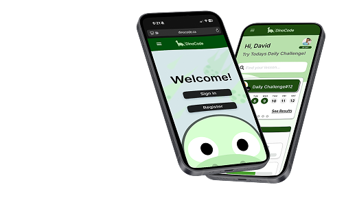 DinoCode app screens