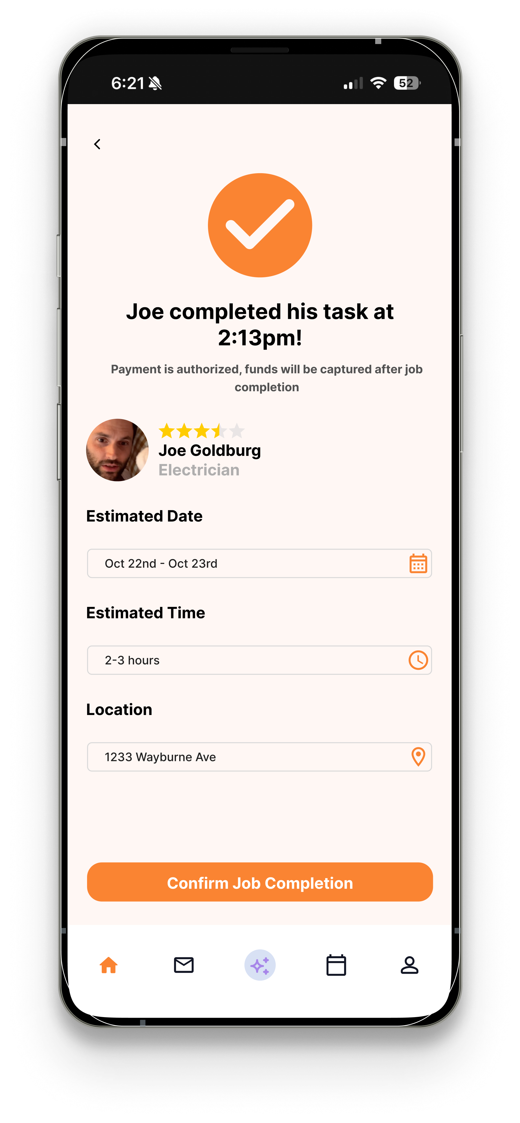 Escrow complete phone mockup